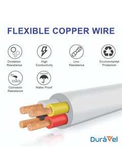 Duravel Duravel 4-Core Electrical Cable, White PVC Insulated Power Wire, Flexible Copper Conductors (4 CORE 50 METER, 1.5MM)  - Image 4
