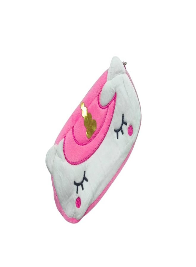 Awestuffs Pencil Pouch Soft Toys for Children, Kids Favorite Pencil Box and Cosmetic Pouch for Girls Multi-Functional Pen Box (Panda Plush) (Pink Unicorn with Golden Horn) - Image 2