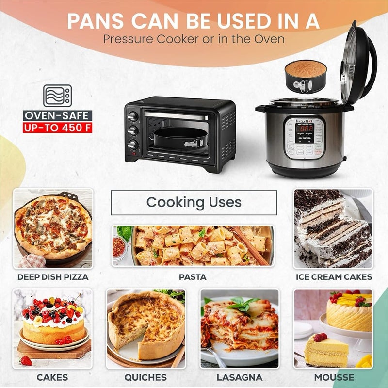 Rfaqk 4-Inch Mini Cake Pans Set For Baking - Nonstick 4Pcs Small Pans For Cheesecakes  Pizzas  Quiches  And More! Perfect For Smash Cakes And Treats - Image 4