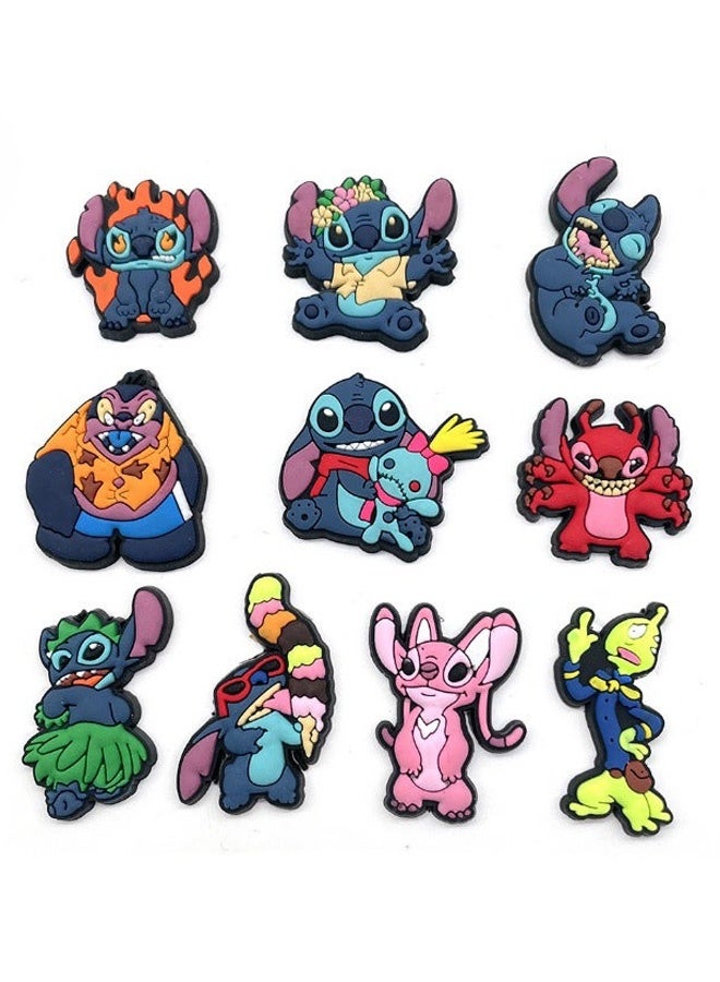 10 Pcs Crocs Shoe Decoration Charms Stitch Series Charms Shoes Charm for Daily Outfit Hole Shoe Accessories Cute Gift Shareable Shoe Decor for Kids Boys Girls Men Women Party Supplies - Image 3