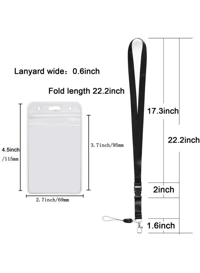 YOUOWO 5 Pack Neck Lanyards With Badge Holder Lanyard For Keys Strap Lanyard For Id Badges Holder Key Women Men Cell Phones Usb Whistles Black,Blue,Yellow,Orange - Image 3