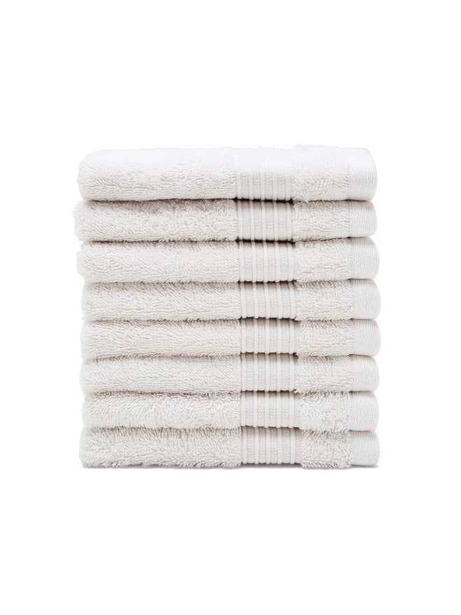 FIELDCREST 8-Piece Plain Towel Pack Of Wash Cloth 33X33Cm 500 Gsm White Sand - Image 1
