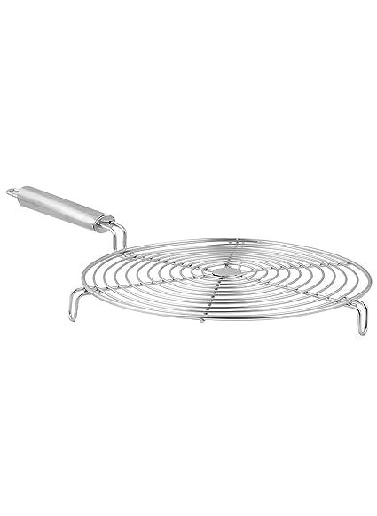 LAGET LAGET Roasting Net Stainless Steel Wire Roaster Papad JaliRoti GrillChapati Grill Chicken Grill Round RoasterSilver 20cm  - Image 2