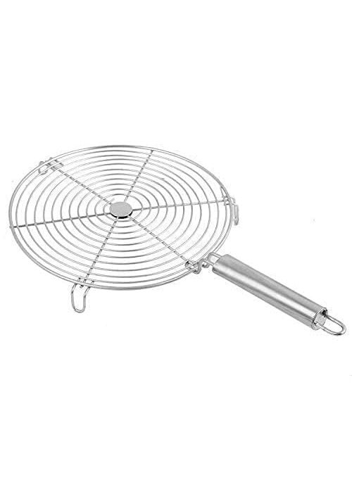 LAGET LAGET Roasting Net Stainless Steel Wire Roaster Papad JaliRoti GrillChapati Grill Chicken Grill Round RoasterSilver 20cm  - Image 1