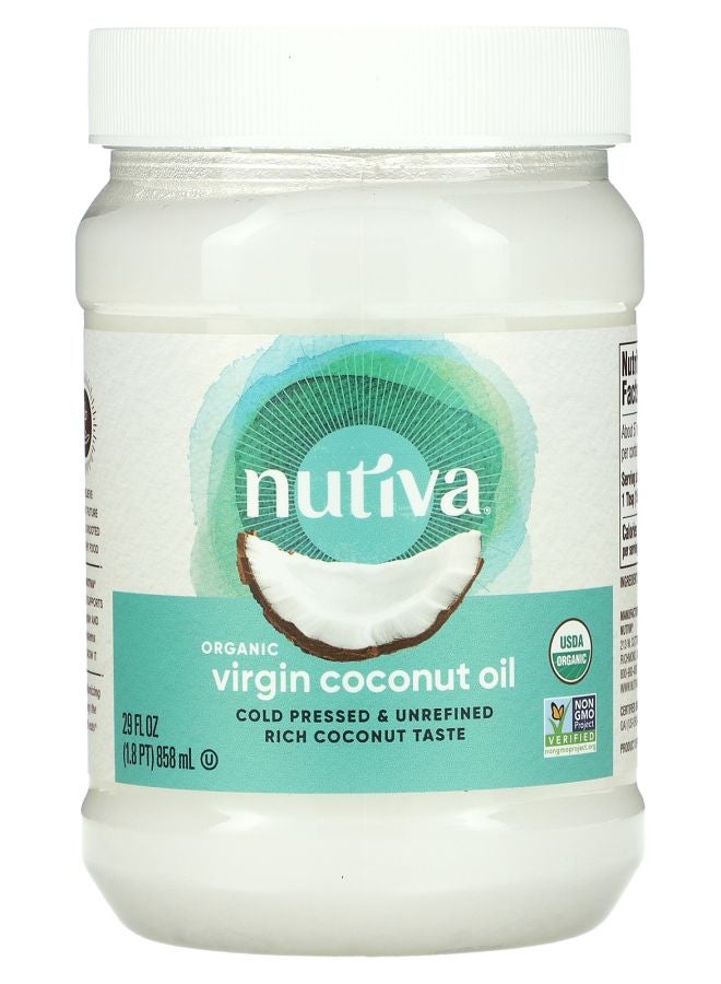 Nutiva زيت جوز الهند العضوي البكر 29 أونصة سائلة (858 مل)