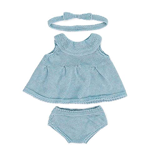 Miniland Clothes for Dolls 15 Knitted Outfit Dress Headband ECO Made in Spain Quality Role Play Educational - Image 1