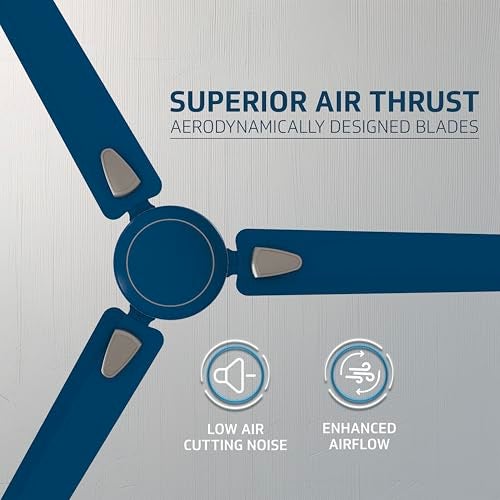 V-Guard Windle Deco Bz Modern Ceiling Fan For Home| BEE 1 Star Rating | High Speed Fan | Exquisite Detailing For Elevated Charm | Glossy Finish | Admiral Blue | 1.2 meters - Image 5