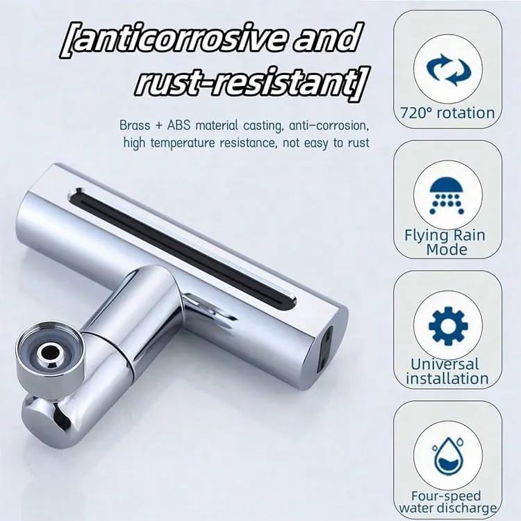 CARTIFY 4 in 1 Waterfall Kitchen Faucet 360Swivel Faucet Extender for Kitchen Sink SplashProof Kitchen Faucet Head Replacement High Arc Sink Faucet Suitable for Washing Fruit Vegetable - Image 5
