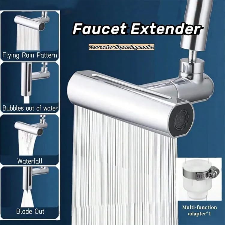 CARTIFY 4 in 1 Waterfall Kitchen Faucet 360Swivel Faucet Extender for Kitchen Sink SplashProof Kitchen Faucet Head Replacement High Arc Sink Faucet Suitable for Washing Fruit Vegetable - Image 3