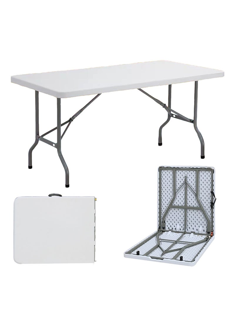 Marcolo 150x70cm Folding Table Heavy Duty, Centerfold Portable Table with Safety Lock, Steel Frame, for Indoor & Outdoor Use - Image 2