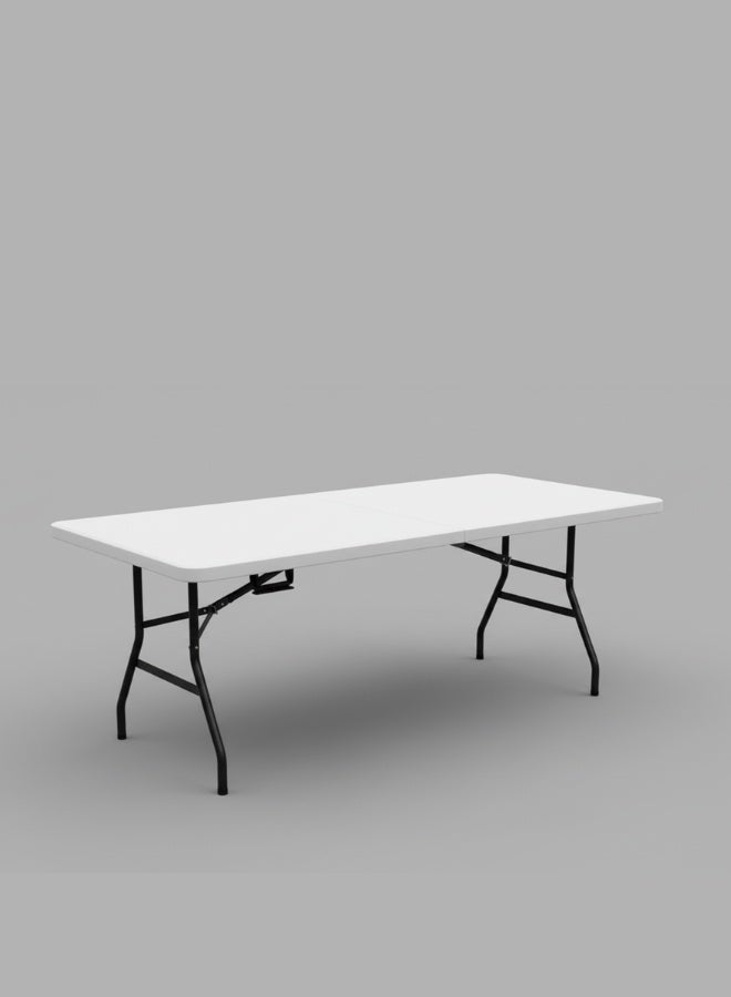 Marcolo 150x70cm Folding Table Heavy Duty, Centerfold Portable Table with Safety Lock, Steel Frame, for Indoor & Outdoor Use - Image 1