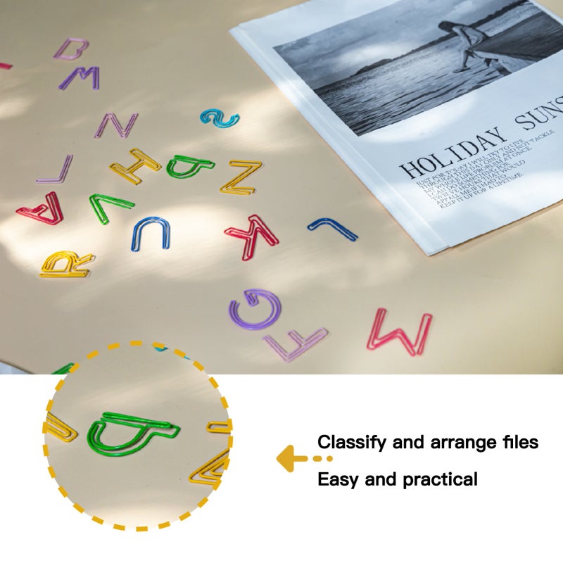 Metal Clips: 26-Piece Multicolor 30 X 27mm Metal Material - High Quality Durable Alphabet Letters for Office School Home Organization Students Teachers Writers - Image 5
