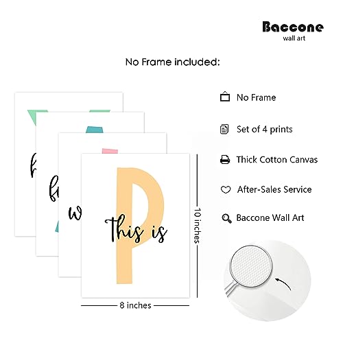 Baccone Kids Playroom Wall Art Playroom Wall Decor Kids Play Canvas Wall Art Play Sign Pictures Toddler Playroom Art Prints Nursery Children Artwork for Room Bedroom Set of 4 8x10 Inch Unframed - Image 2