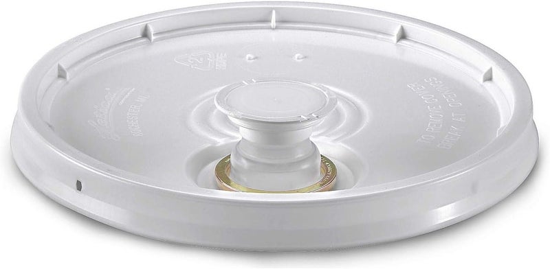 3.5, 5, 6, 7 Gallon White Plastic Snap-on Pail Lid w/Pour Spout ~ (1 Lid) ~ HDPE (High Density Polyethylene) Utility Bucket Top for Pouring Contents