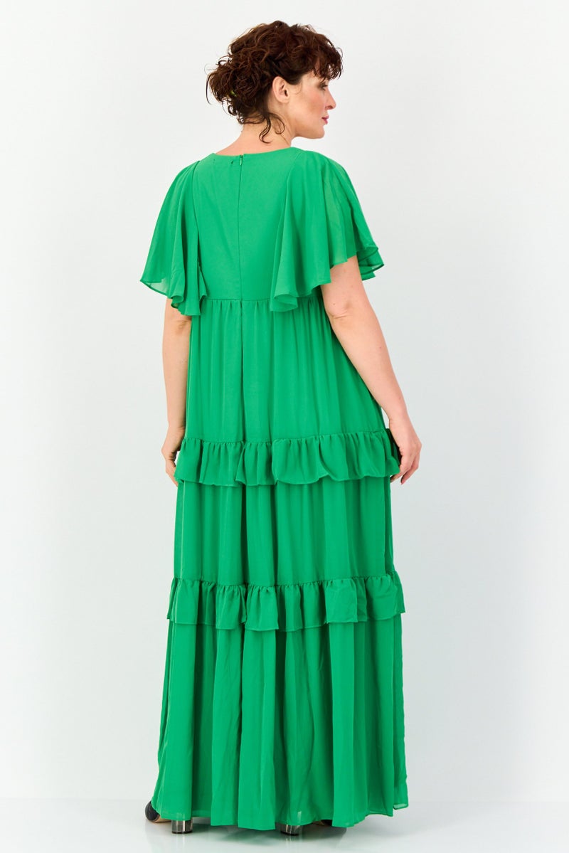 Archive Design Studio Women Textured Maxi Dress, Green - Image 4