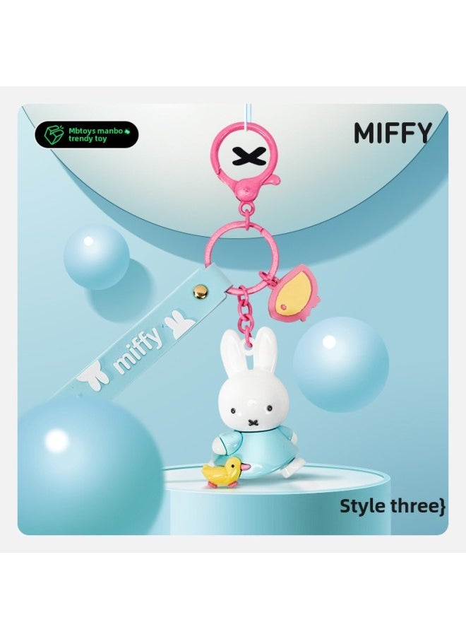 Generic - Genuine Miffy Miffy Rabbit Year Keychain Cute Three-dimensional Doll Gift Accompanying Gift Key Chain Pendant Wholesale-Color:Magenta - Image 1