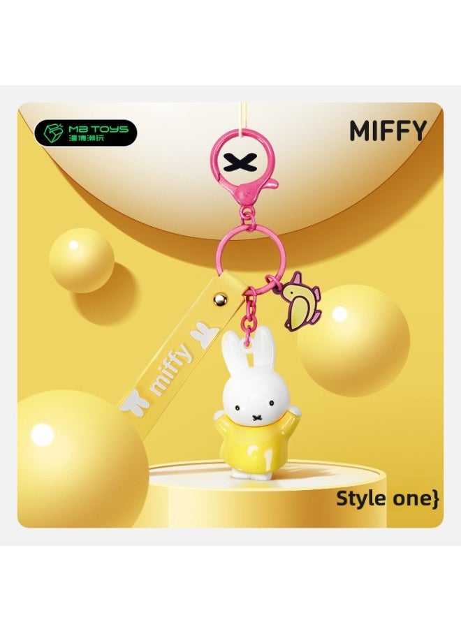 Generic - Genuine Miffy Miffy Rabbit Year Keychain Cute Three-dimensional Doll Gift Accompanying Gift Key Chain Pendant Wholesale-Color:Magenta - Image 1