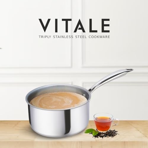 Alda Vitale Tri-Ply Stainless Steel Tea Pan (Stainless Steel, 16 cm, 1.4 LTR) - Image 2