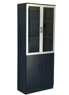 Galaxy Design Galaxy Design Modern 4 Door Wooden File Cabinet & Book Shelf Glass, GDF-SBF-2D-AF  - Image 1