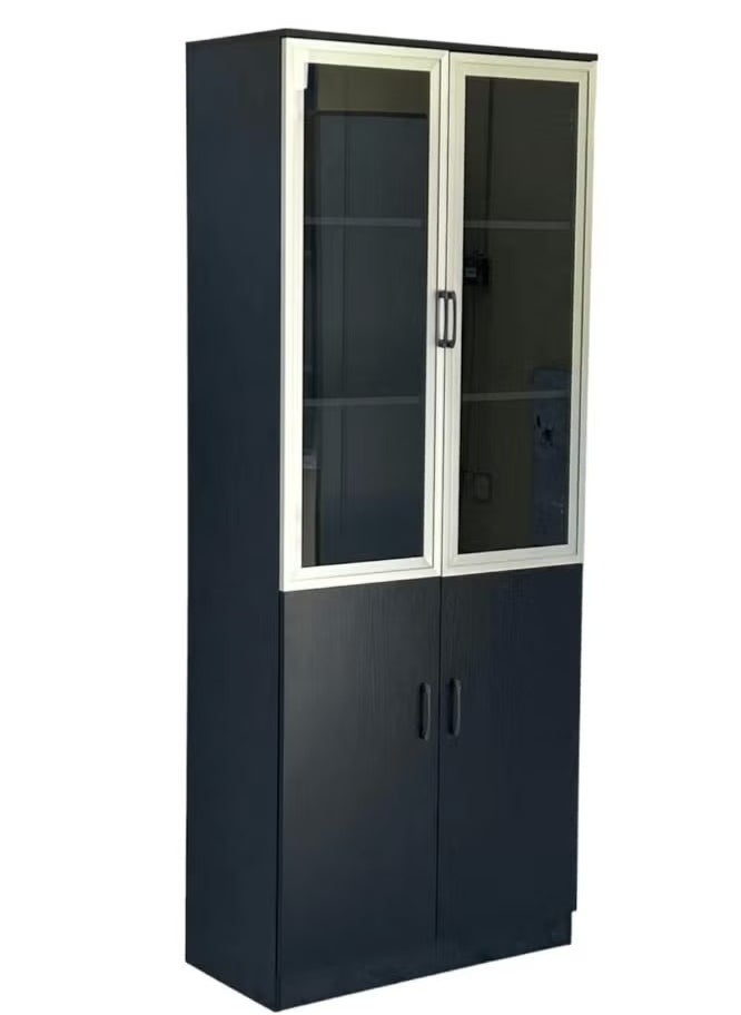 Galaxy Design Galaxy Design Modern 4 Door Wooden File Cabinet & Book Shelf Glass, GDF-SBF-2D-AF  - Image 1