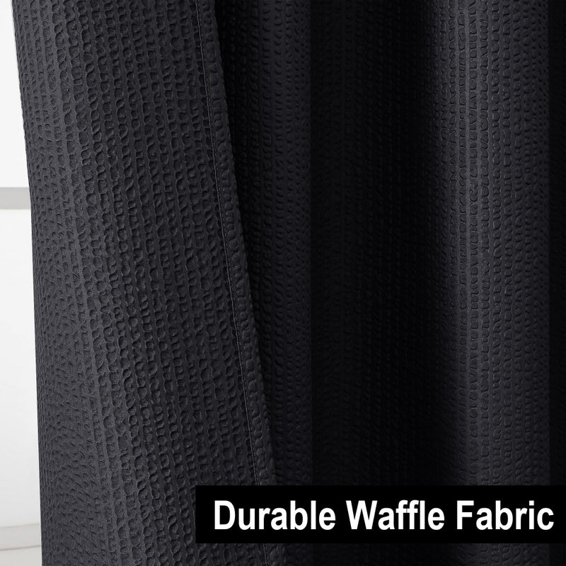 OVZME Berry Black Shower Curtain  Embossed Textured Fabric Shower Curtain for Bathroom - Soft Cloth & Hotel Spa Luxury  Water Repellent  Machine Washable Long Shower Curtain  72X78  Black - Image 3