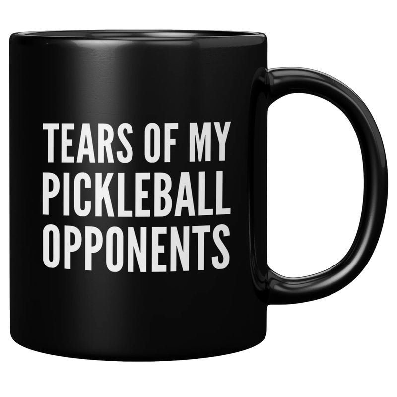 Panvola Tears of My Pickleball Opponents Pickleball Gifts Sports Player Grandpa Grandma Husband Wife Mom Dad Coffee Mug Ceramic Cup Novelty Drinkware 11 oz Black