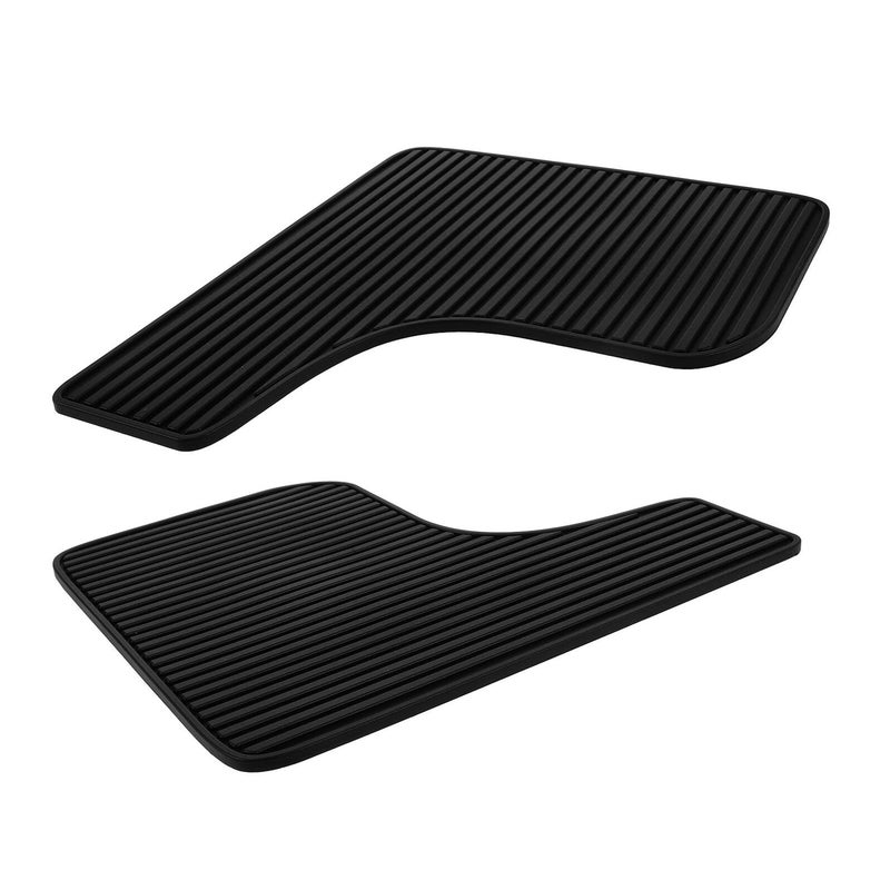 Black Rubber Car Mud Flaps Splash Guards 2pcs Set Weather Resistant For Trucks Suvs Pickup - Image 2