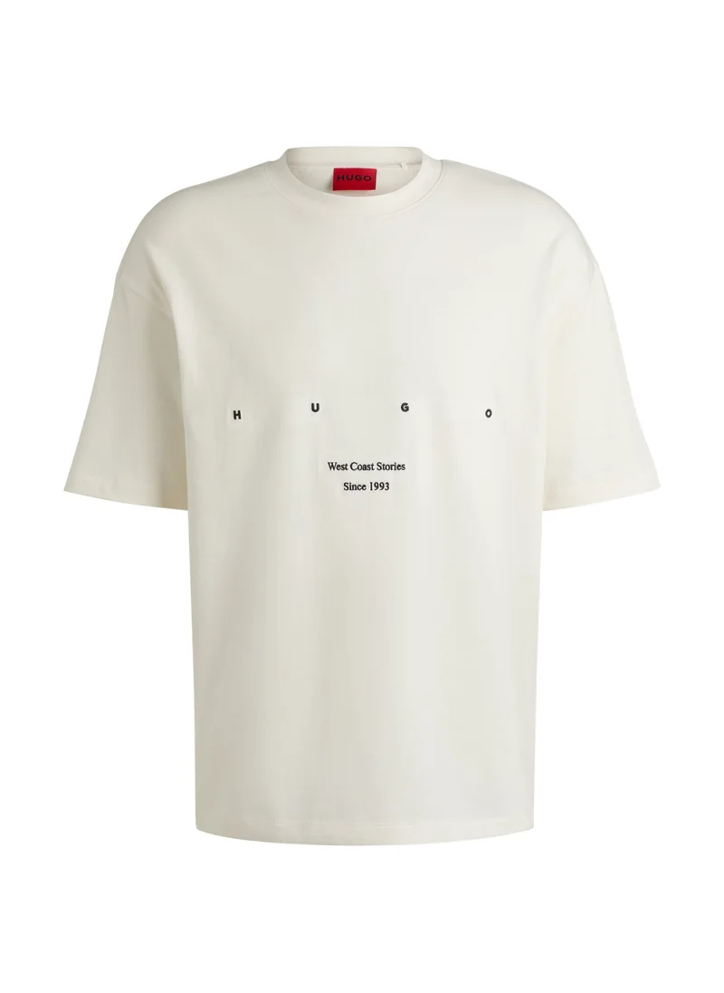 HUGO Cotton-jersey T-shirt with LA artwork