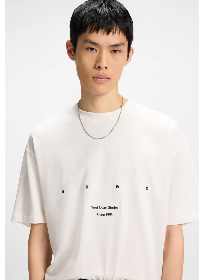 HUGO Cotton-jersey T-shirt with LA artwork