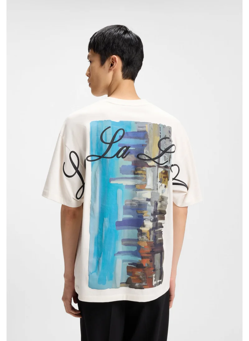 HUGO Cotton-jersey T-shirt with LA artwork