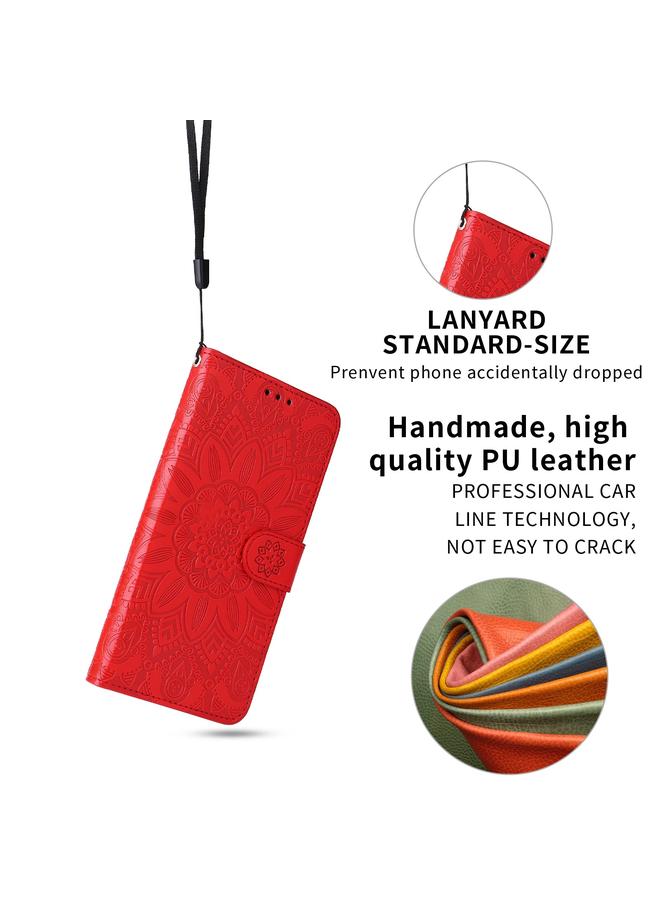 اس-توب جراب لهاتف iPhone 12 / 12 Pro مصنوع من جلد عباد الشمس المنقوش - Image 4