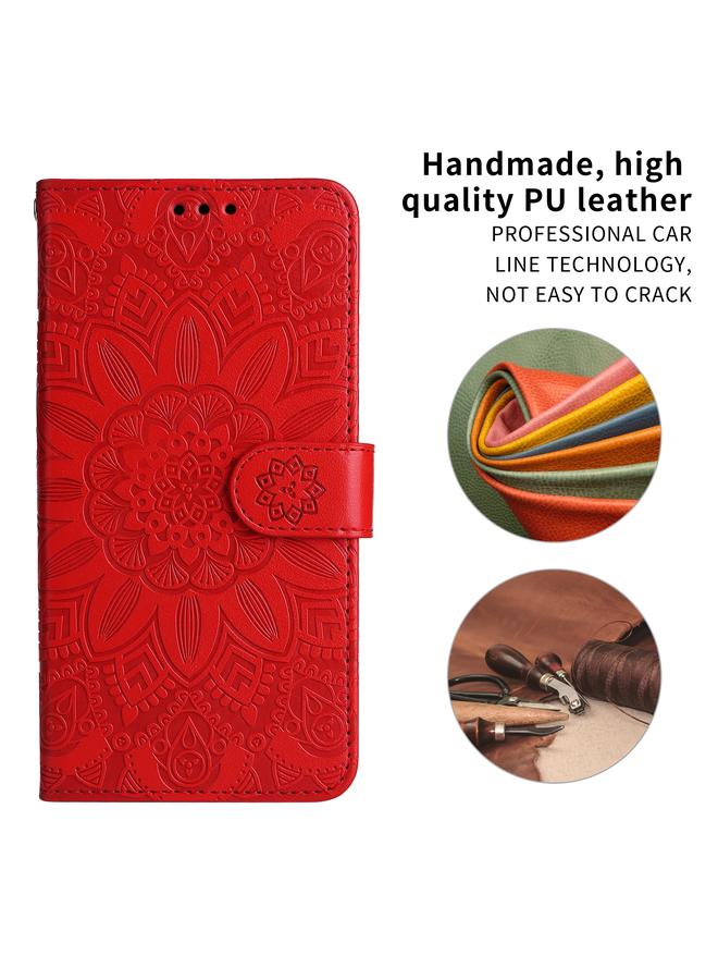 اس-توب جراب لهاتف iPhone 12 / 12 Pro مصنوع من جلد عباد الشمس المنقوش - Image 5