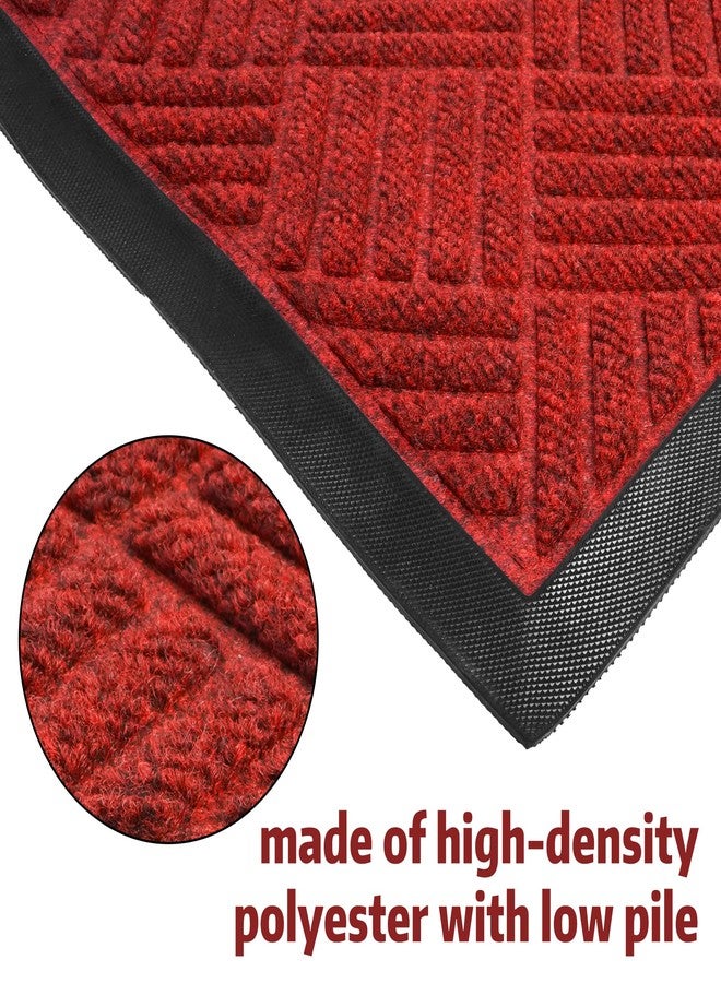 tonchean Front Door Mat, 60" x 36" Heavy Duty Indoor Outdoor Doormat, Non-Slip Door Mat Indoor Entrance, Rubber Backing Low Profile Mat, Commercial Entrance Doormat for Patio Porch, Red - Image 4