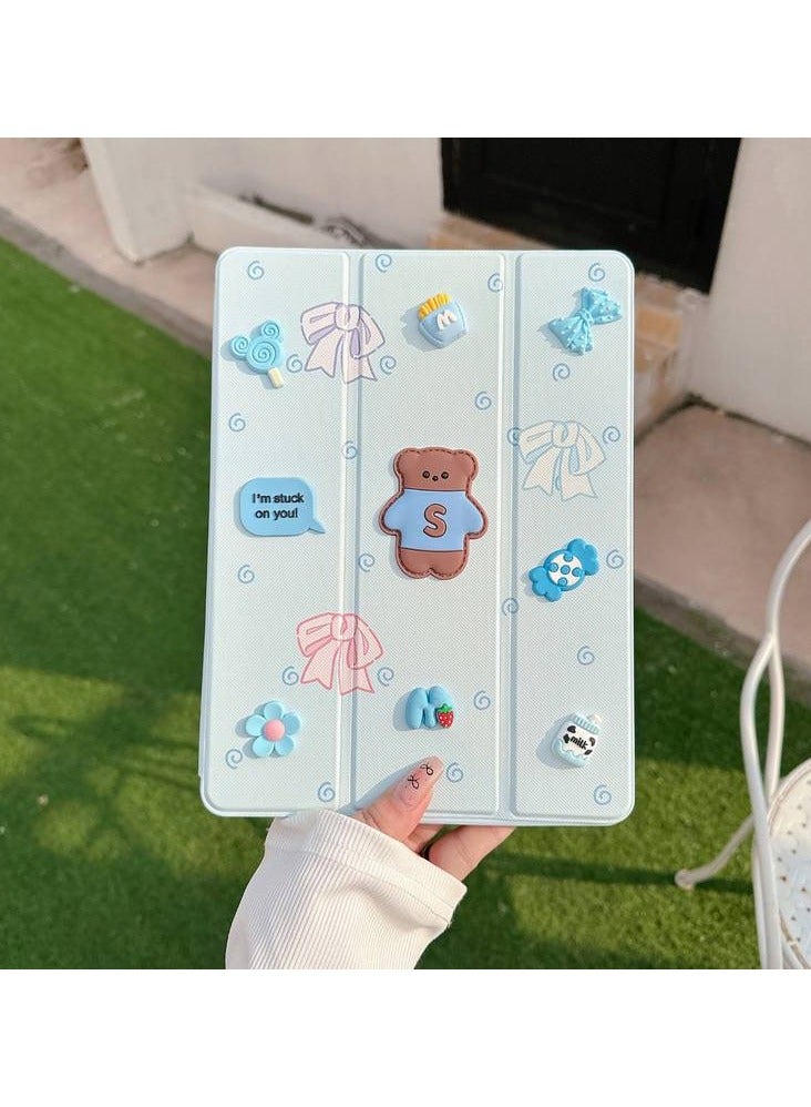 GREEN LION iPad Pro 13" 2024 Kids Leather Case, Lightweight Design, Drop Protection & Anti Scratch, Pencil Holder, Stable Multi-Stand, Premium Material, Auto Wake up - Blue - Image 2