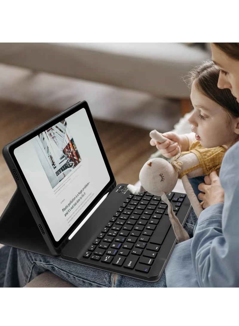 JAJEEK Protective Case with Keyboard for iPad 6th Generation 2018, iPad 5th Generation 2017, iPad Pro 9.7, iPad Air 2, iPad Air 1 – Durable Black Case with Wireless Bluetooth Keyboard - Image 2