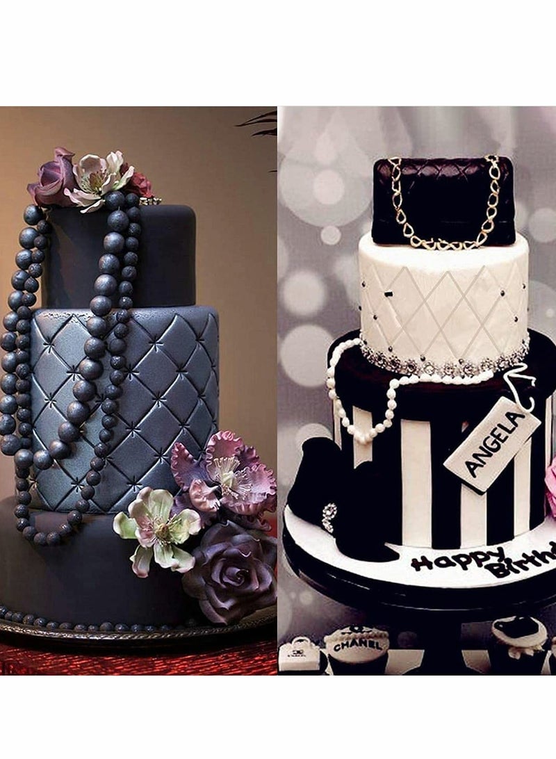 كاست ويف Transparent Cake Fondant Impression Mat, Baking Decoration Tools,Square Diamond Grid Border Vine Lace Texture Embossed Mat for Decorating - Image 5