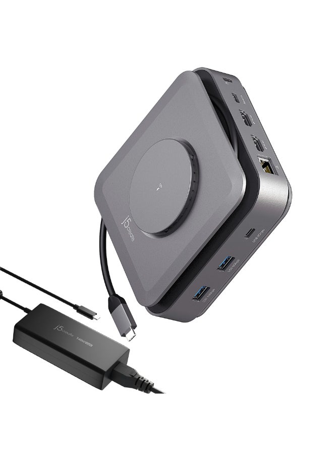 j5create JCD3199P USB-C® Dual 4K HDMI™ Dock with PD 3.1 Pass Through Charging with power adapter
