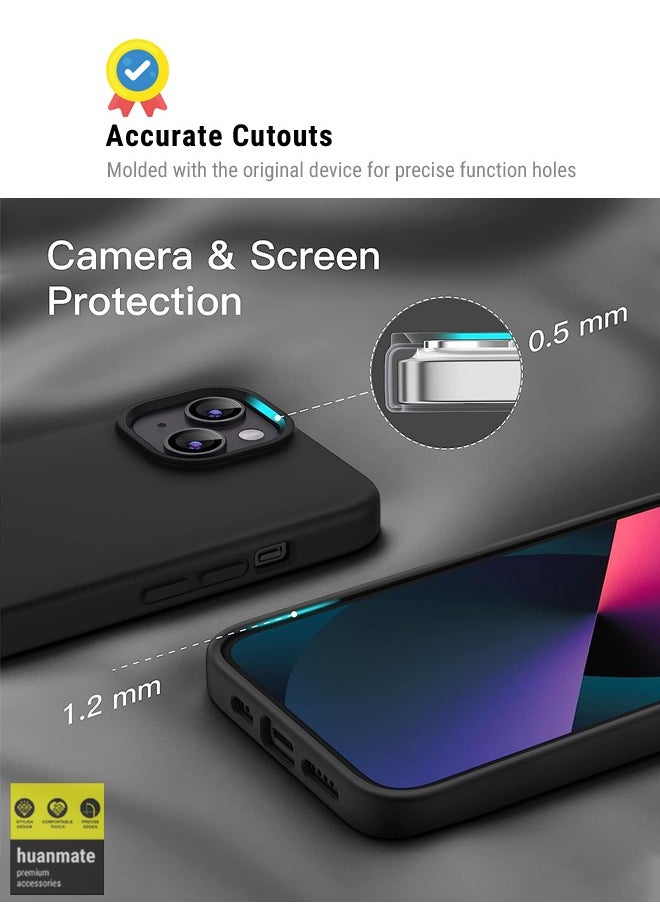 huanmate - Stylish Silicone Case Cover For Apple iPhone 15 Black - Image 1