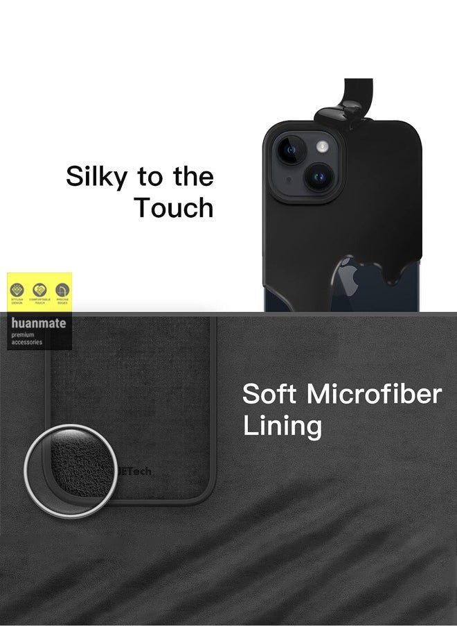 huanmate - Stylish Silicone Case Cover For Apple iPhone 15 Black - Image 1