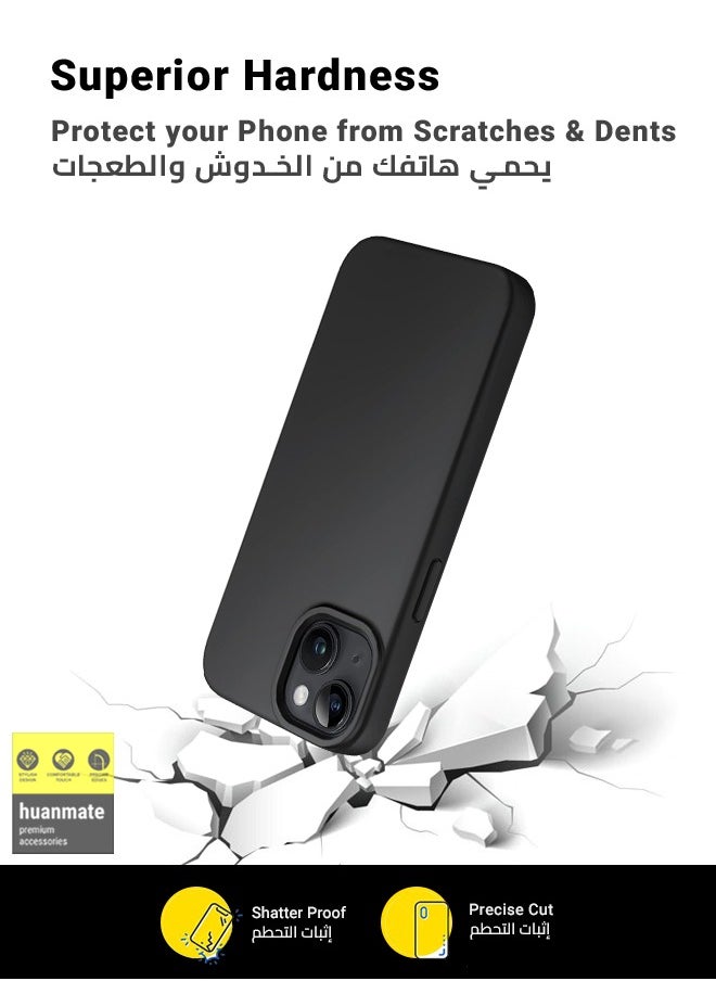 huanmate - Stylish Silicone Case Cover For Apple iPhone 15 Black - Image 1