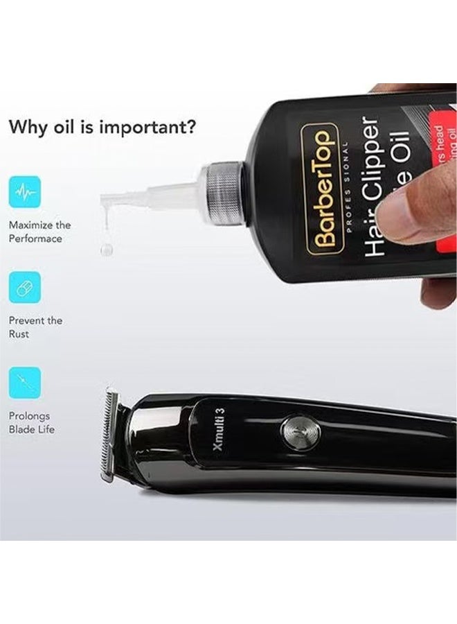 BarberTop Hair Clipper Blade Oil, Lubricant For Clippers & Trimmers, Rust Prevention & Blade Care, Enhances Performance & Longevity, For Clippers, Trimmers, Groomers, Rust Prevention 120ml - Image 3