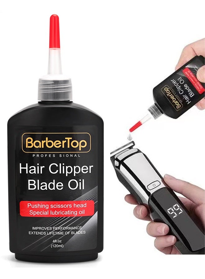 BarberTop Hair Clipper Blade Oil, Lubricant For Clippers & Trimmers, Rust Prevention & Blade Care, Enhances Performance & Longevity, For Clippers, Trimmers, Groomers, Rust Prevention 120ml - Image 1