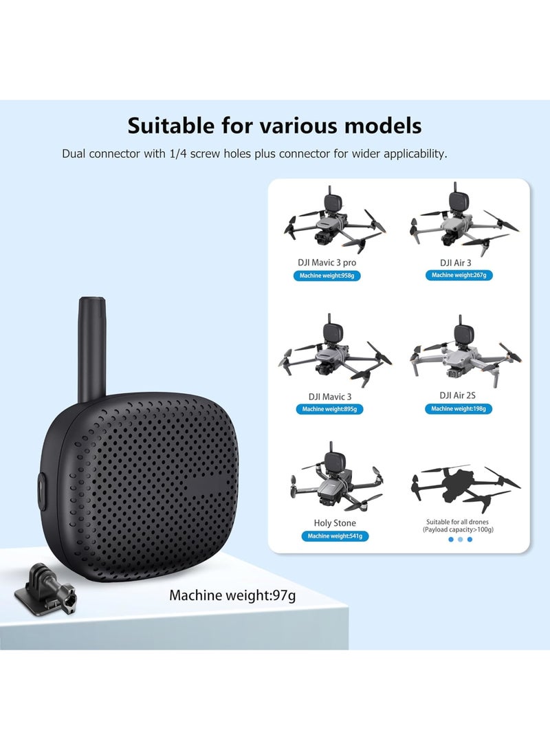 SYOSI Drone Speaker Real-Time Megaphone Portable Interference-Free Long Distance Microphone for DJI Air 3/Mavic Air 2S/Mavic 3 Pro/Avata/Holy Stone/FPV Drone Accessories  - Image 2