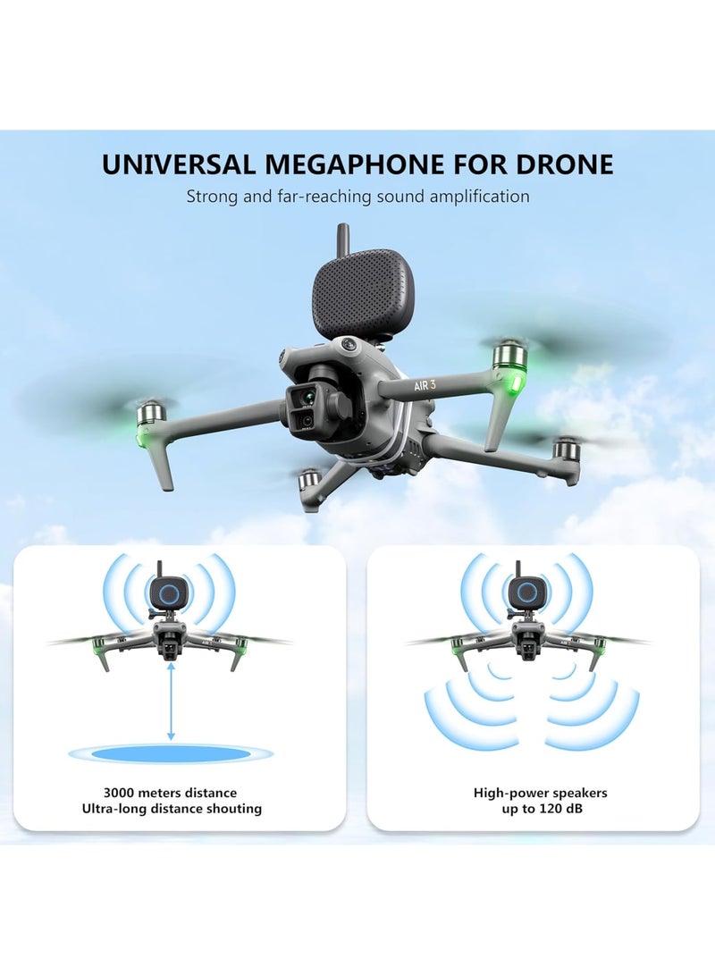 SYOSI Drone Speaker Real-Time Megaphone Portable Interference-Free Long Distance Microphone for DJI Air 3/Mavic Air 2S/Mavic 3 Pro/Avata/Holy Stone/FPV Drone Accessories  - Image 5