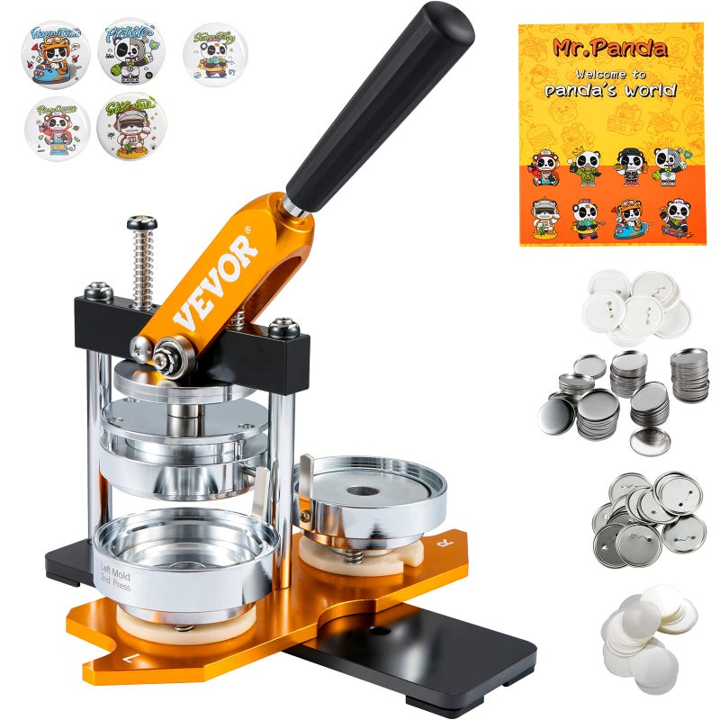 VEVOR VEVOR Button Maker Machine 75 mm3 inch Badge Punch Press Kit Children DIY Gifts Pin Maker Button Making Supplies with 100pcs Button Parts  Circle Cutter  Magic Book 