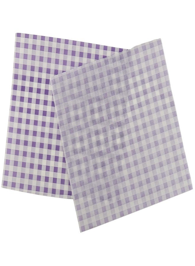 HOIGON 1000 Pcs 7 x 7 Inch Wax Paper Sheets, Greaseproof Parchment Sheets Deli Paper Wrappers, Yellow and Purple Checkered Food Basket Liners for Sandwich Hamburger Bread - Image 5