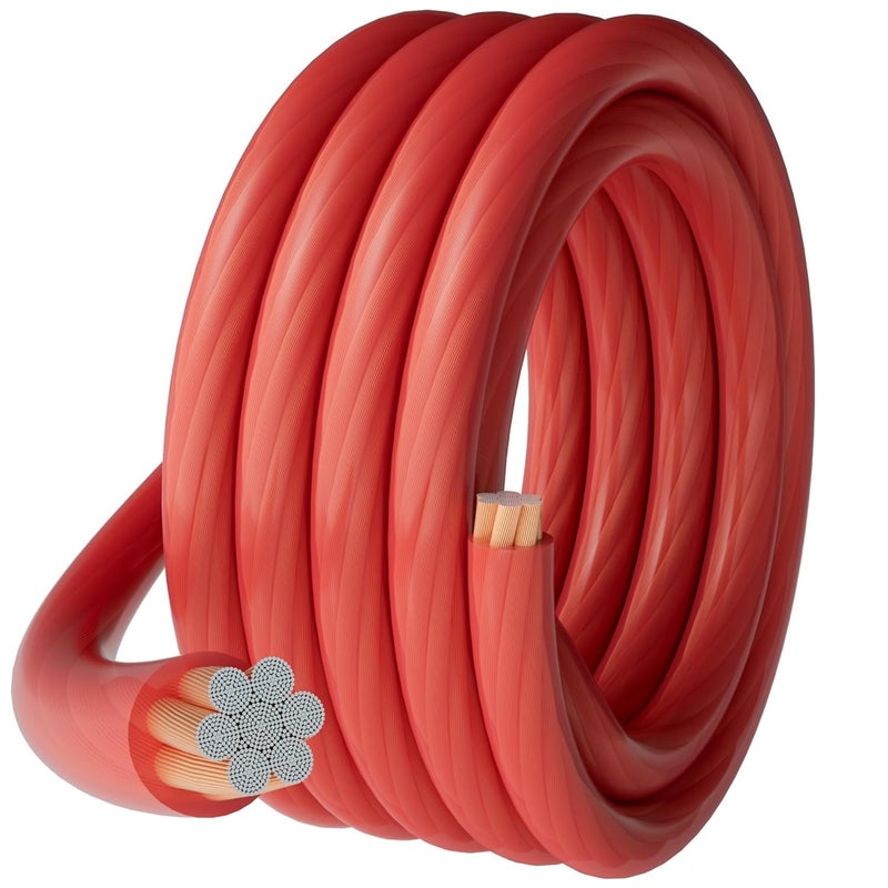 HIFIND 4 Gauge 4 AWG 15 Ft Red Power/Ground Wire Cable, True Spec Transparent Flexible Soft Touch Welding Battery Cable for Car Audio, Speaker, Solar, Marine, Generator, Automotive, RV - Image 1
