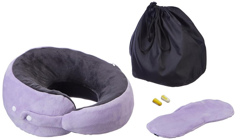 BigPlayer Travel Neck Pillow with Eye Mask Car Neck Rest Car Pillow Flight Pillow for Neck Pain Relief Neck Pillow for Sleeping Includes Eye Mask Carry Bag - Image 1