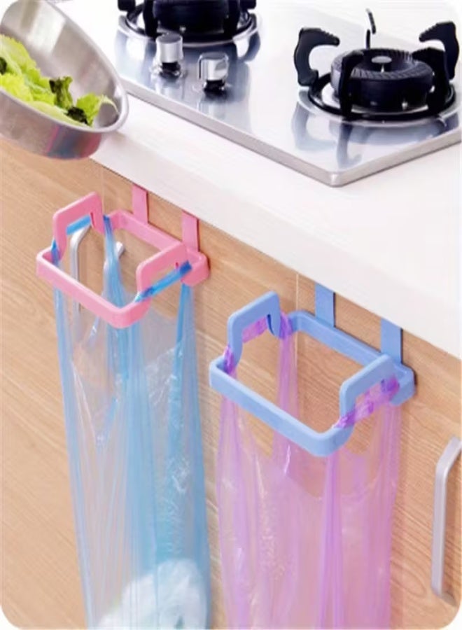 5pcs Wall-Mounted Garbage Bag Holder Hooks – Durable Plastic Space-Saving Organizers for Kitchen  Home | Easy Installation with Adhesive Strips | Multi-Purpose Holders for Trash Bags  Cleaning Cloths (Random Colors) - Image 3