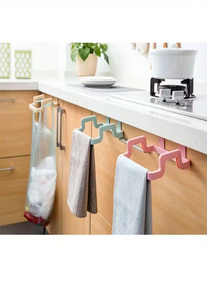 5pcs Wall-Mounted Garbage Bag Holder Hooks – Durable Plastic Space-Saving Organizers for Kitchen  Home | Easy Installation with Adhesive Strips | Multi-Purpose Holders for Trash Bags  Cleaning Cloths (Random Colors) - Image 4